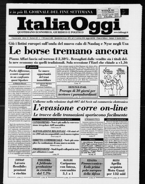 Italia oggi : quotidiano di economia finanza e politica